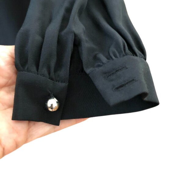 Kate Spade Silk Blouse • Peter Pan Collar • White Trim • Size 2 - Picture 4 of 5